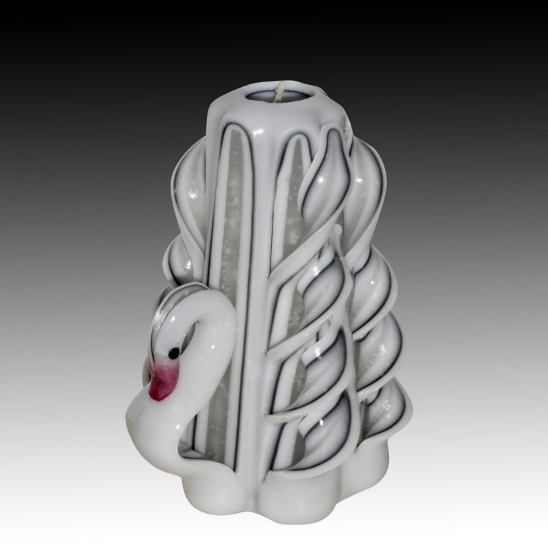 White Swan candle - Anniversary gifts - Handmade gift candle - Hand Carved candles -Unusual gifts - Wedding - 5 inch/ 12cm