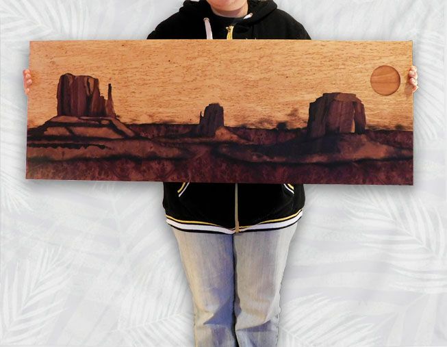 Original Grand Canyon landscape from wood, handmade marquetry gift by Andulino