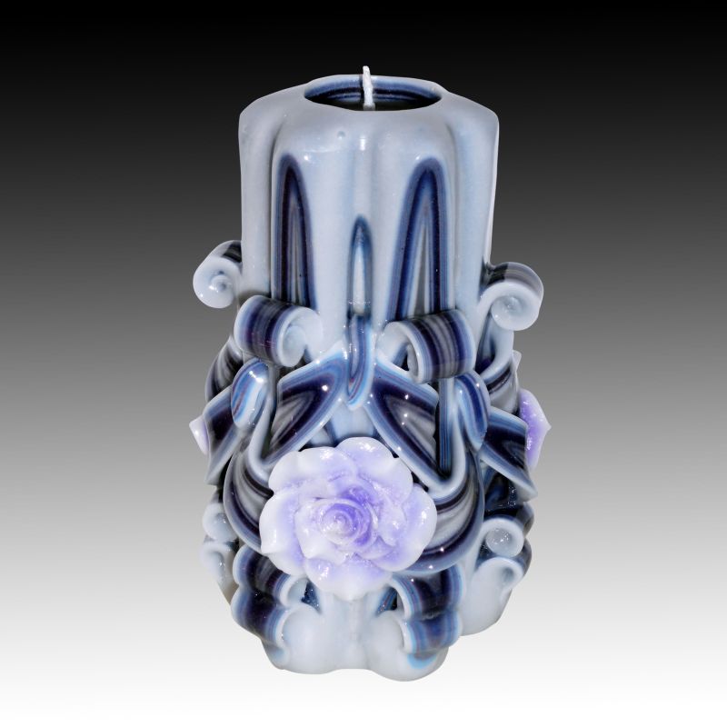 Rose candle - Anniversary gifts - Handmade gift candle - Hand Carved candles -Gift for him - Wedding - Violet rose candle - 5 inch/ 12cm