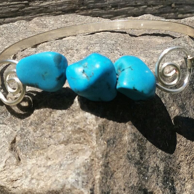 Handmade Bracelet With Genuine Turquoise Nuggets