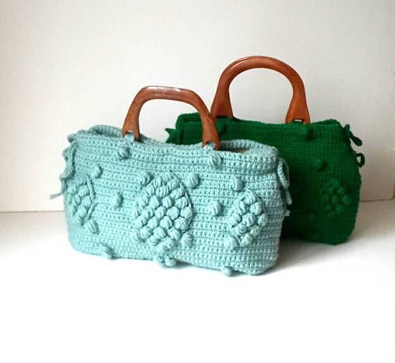 Crochet Bag // Winter Fashion-Handmade Mint green Knit Bag, Celebrity Style,Crochet winter bag- shoulder bag- crochet bag