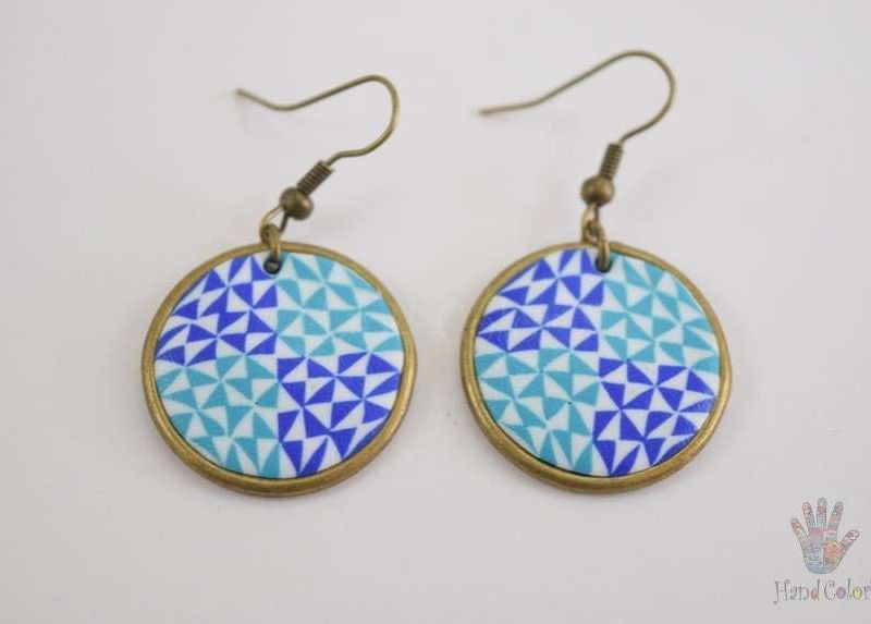 Portuguese Ceramic Tiles Round Earrings - BCDA-2-62