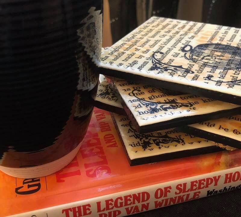 The Legend of Sleepy Hollow  |  Upcycled Book Page Coasters