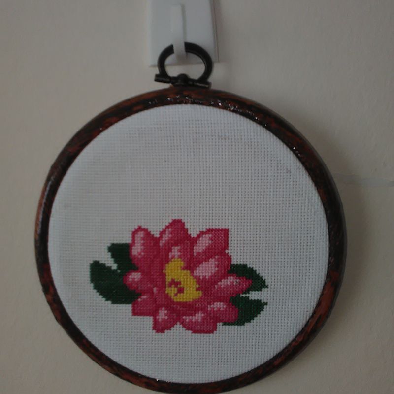 Pink Waterlily Wall Hanging Frame.
