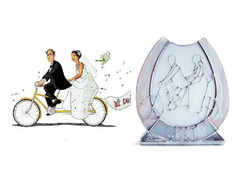 Wedding Horseshoe Personalised Candle Holder, Unique Gift to Match Invitation