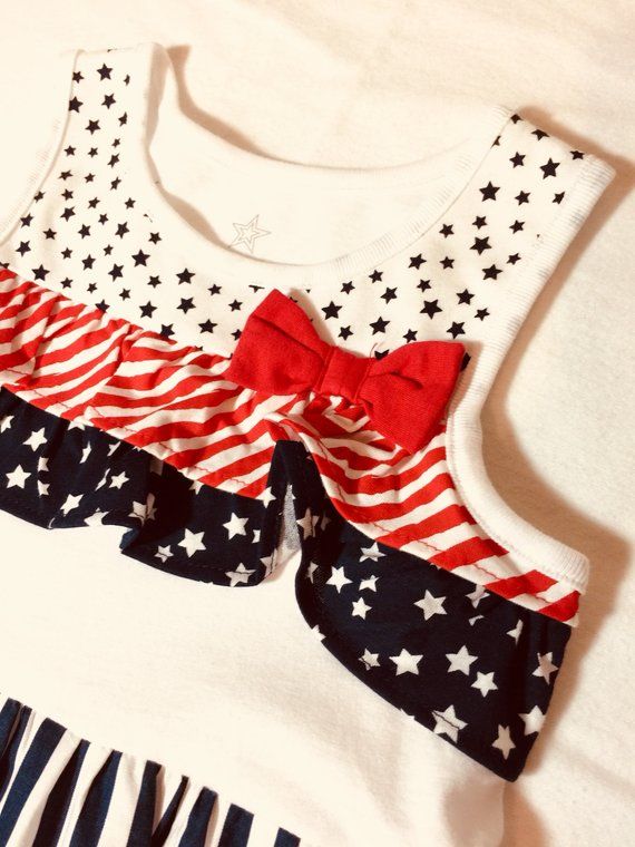 4 Toddler Patriotic T-Shirt Dress 100% Cotton with Free Shipping