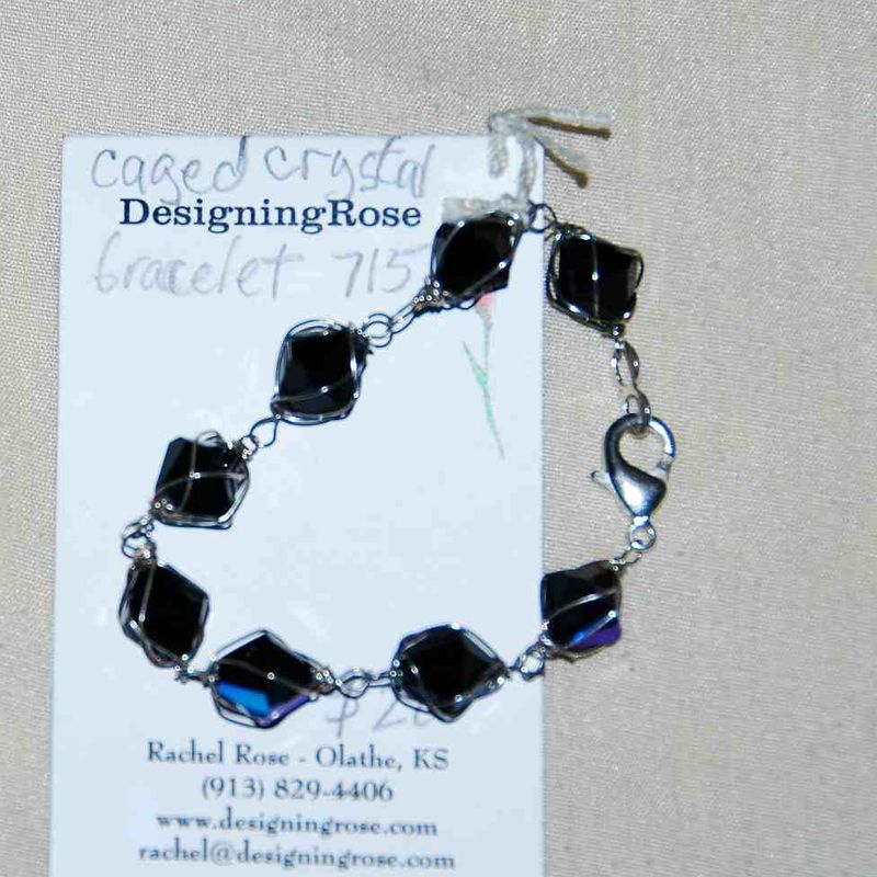 black caged crystal bracelet