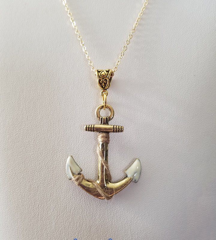 Anchor Necklace/Bone Anchor Pendant/Nautical Necklace/Nautical Jewelry/Mermaid Necklace/Ocean Pendant/Once Upon A Time/Ocean Jewelry