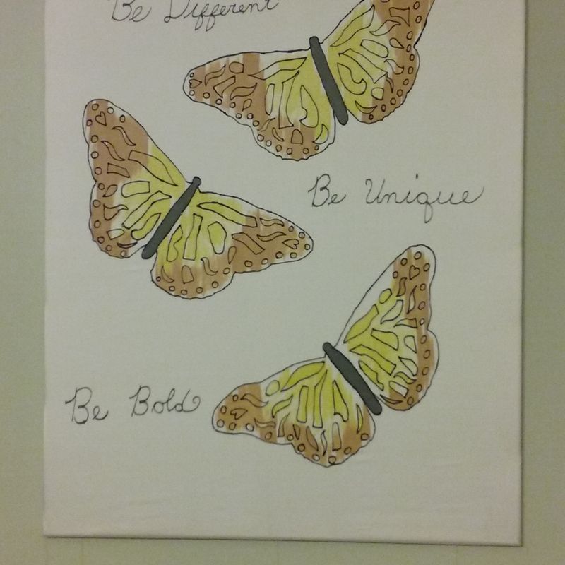Handmade Butterfly Silk Painting 24X30