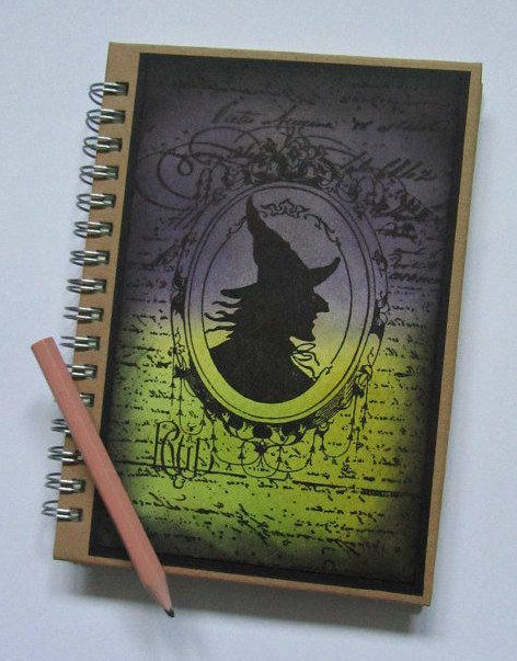 Hand made notebook Witch notebook, magic notebook C6 hard cover book Lined notebook Pagan gift Halloween gift