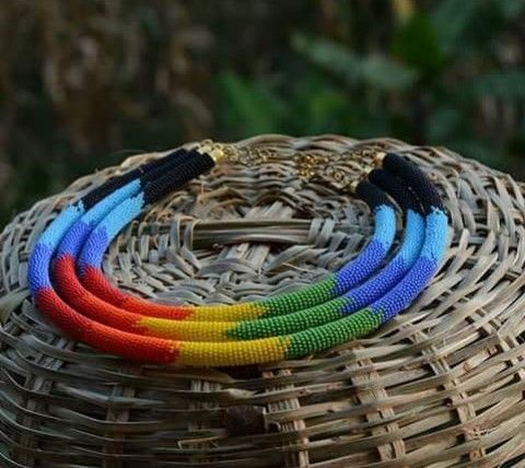 African rainbow Zulu necklace-Masaai beaded necklace-women jewelry-ethnic jewelry-women necklace-Masaai neckpiece-handmade -fine beads-kenya