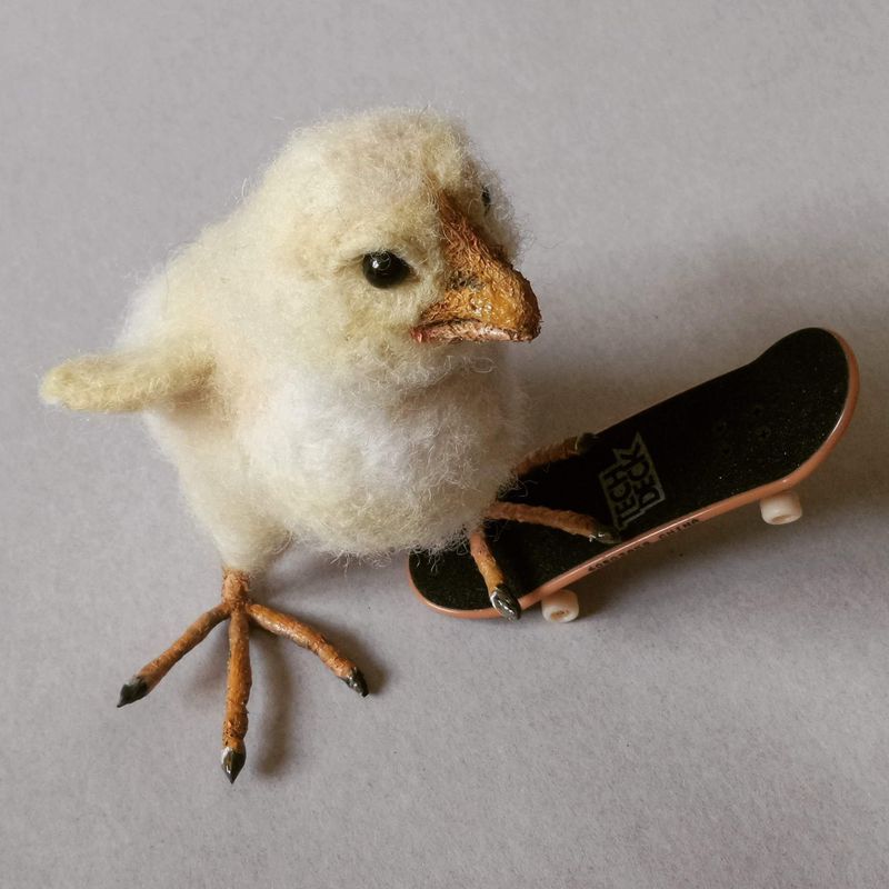 Felted Chicken Wool Sculpture Needle felted bird decor