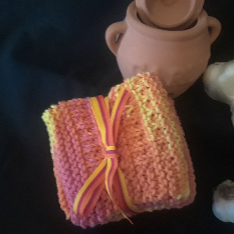 Bright Knit Dish/Face Cloths