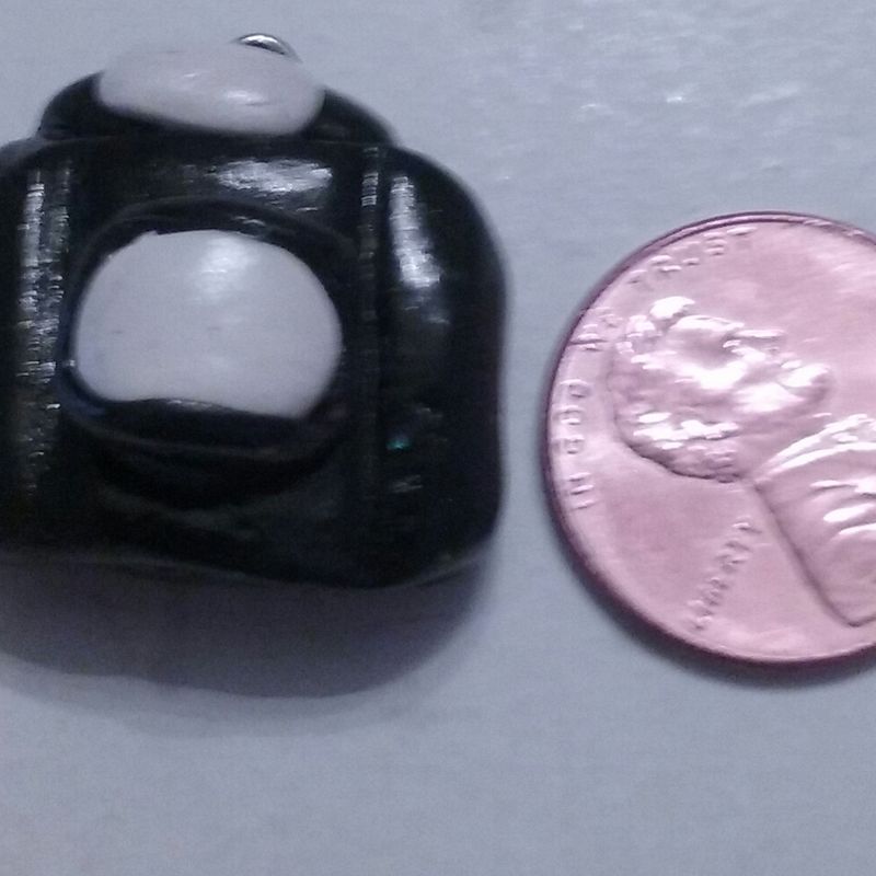Small black and white Camera polymer clay