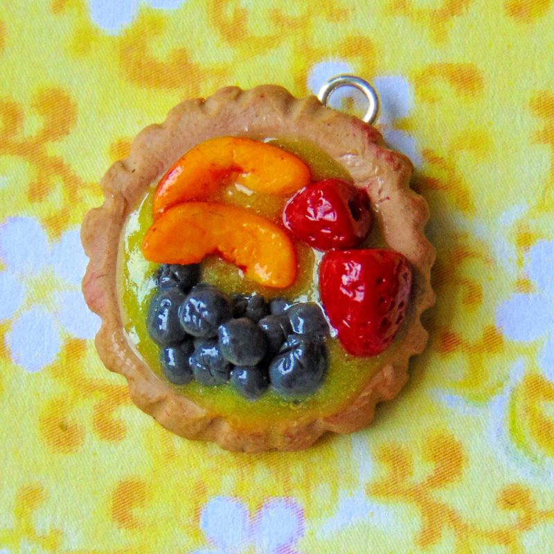 Polymer Clay Fruit Tart Charm