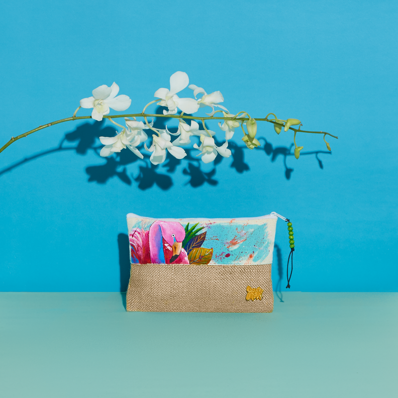 Flamingo Hand Painted Pouch