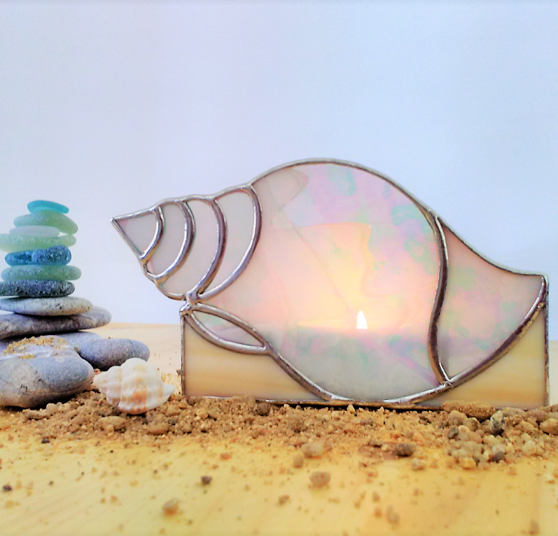 Seashell Candle Holder for Summer Evenings and Bathtime Relaxation