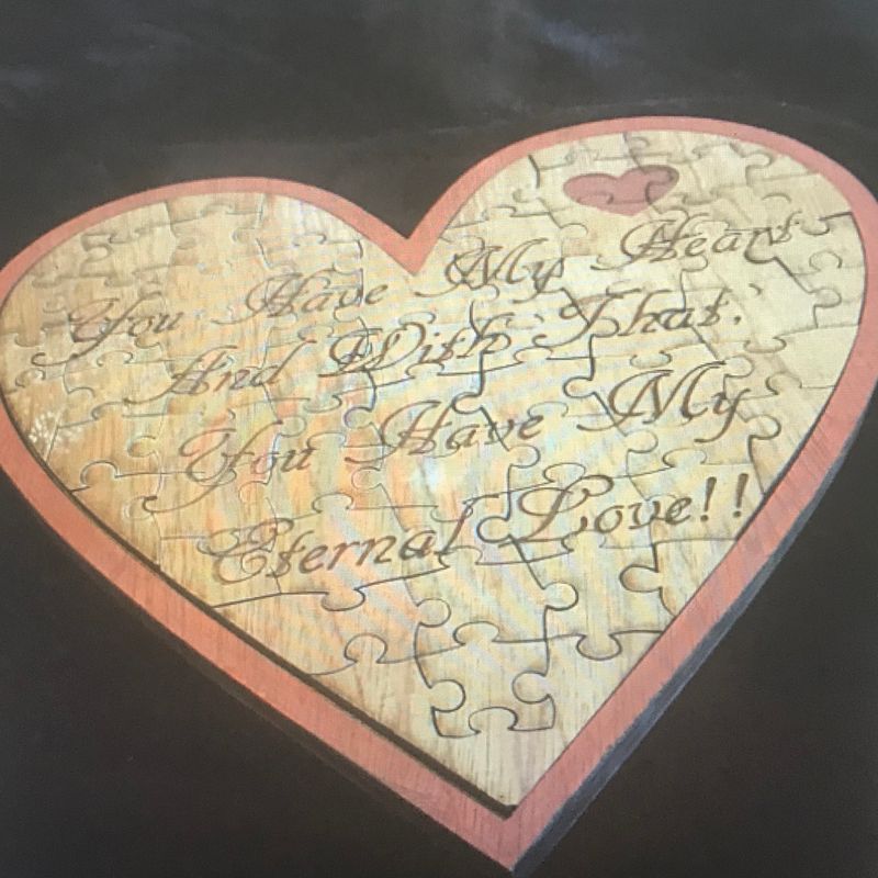heart puzzle with love message