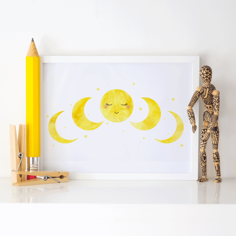 Moon phases, nursery wall decor