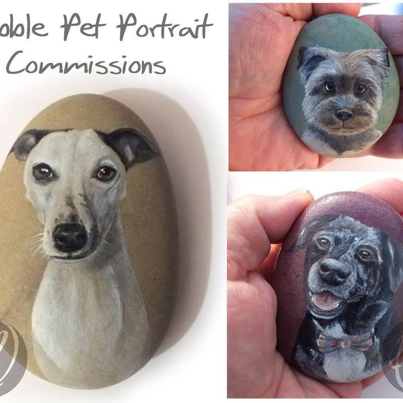 Pebble Pet Portrait commission - dogs