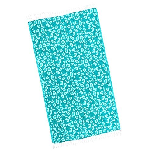 Leopard Print Turkish Towel | Peacock Teal Color Turkish Towel - Loopys