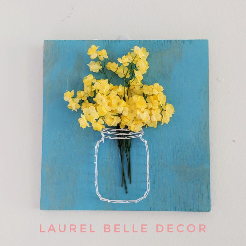 Floral string art, country wall decor, cottage decor, floral decor, housewarming gift