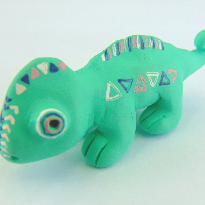 Mini Polymer Clay Chameleon Sculpture