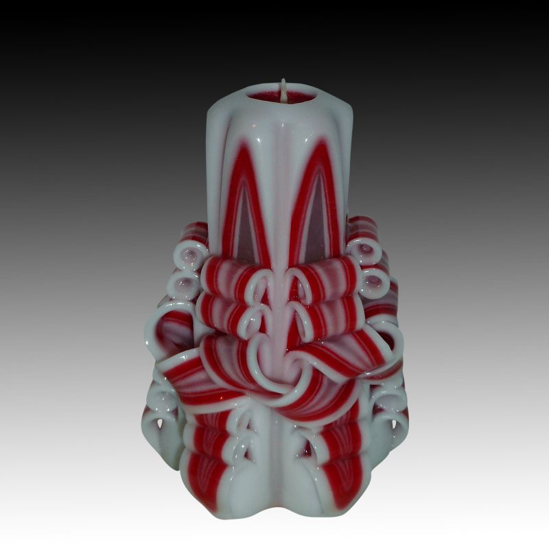 Unique handmade gift candle - Red candle - Hand Carved candles - 5 inch/ 12cm