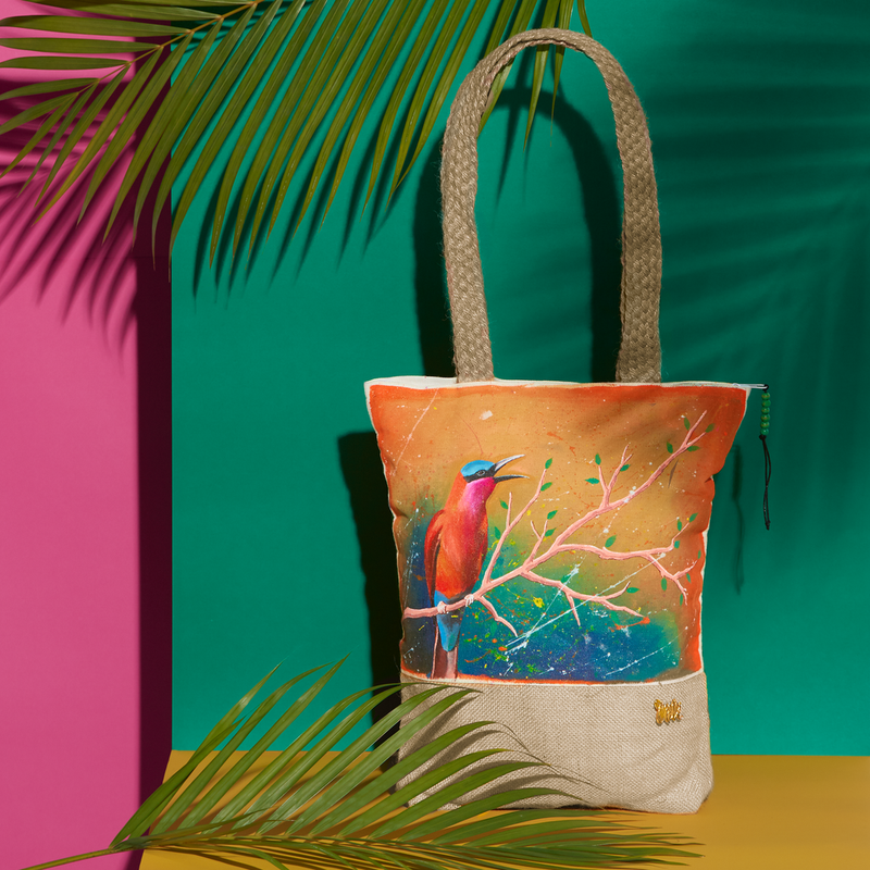 Southern Carmine Hand Painted Tote Bag