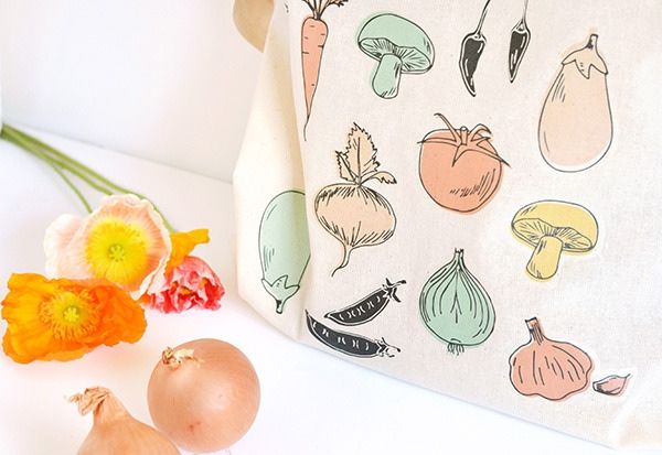 DIY Vegetable Print Tote Bag