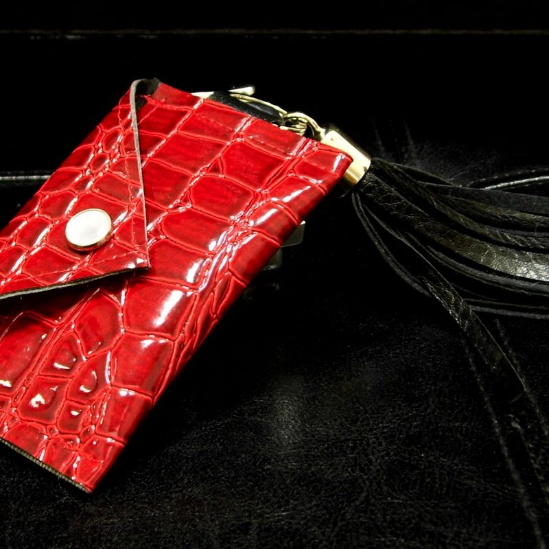 Keychain Wallet, Key fob Wallet, Small Vegan Wallet, Red Card Holder, Keychain Pouch, Business Card Holder, Wallet Keyfob