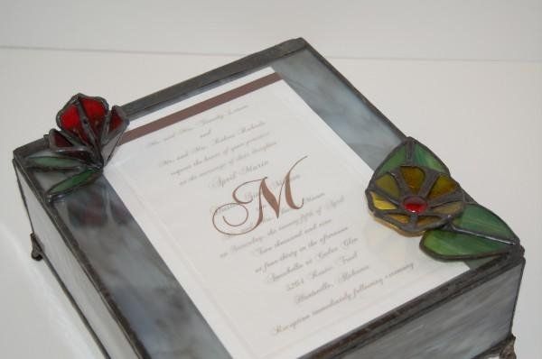 Customized one of a Kind Stained Glass Wedding Box