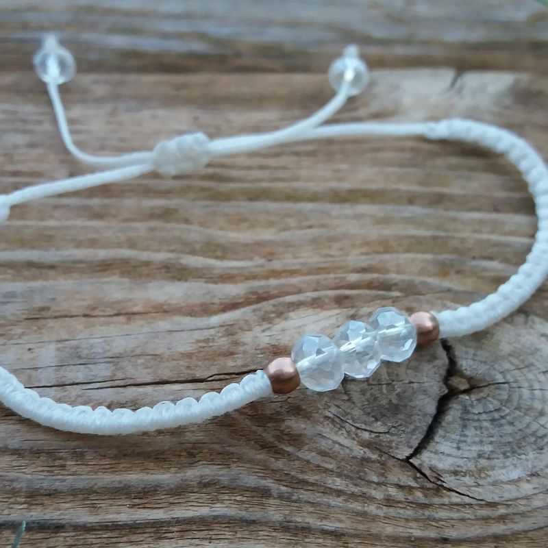 White Minimal Macrame Bracelet