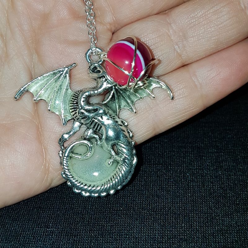 Glow in the dragon crystal pendant