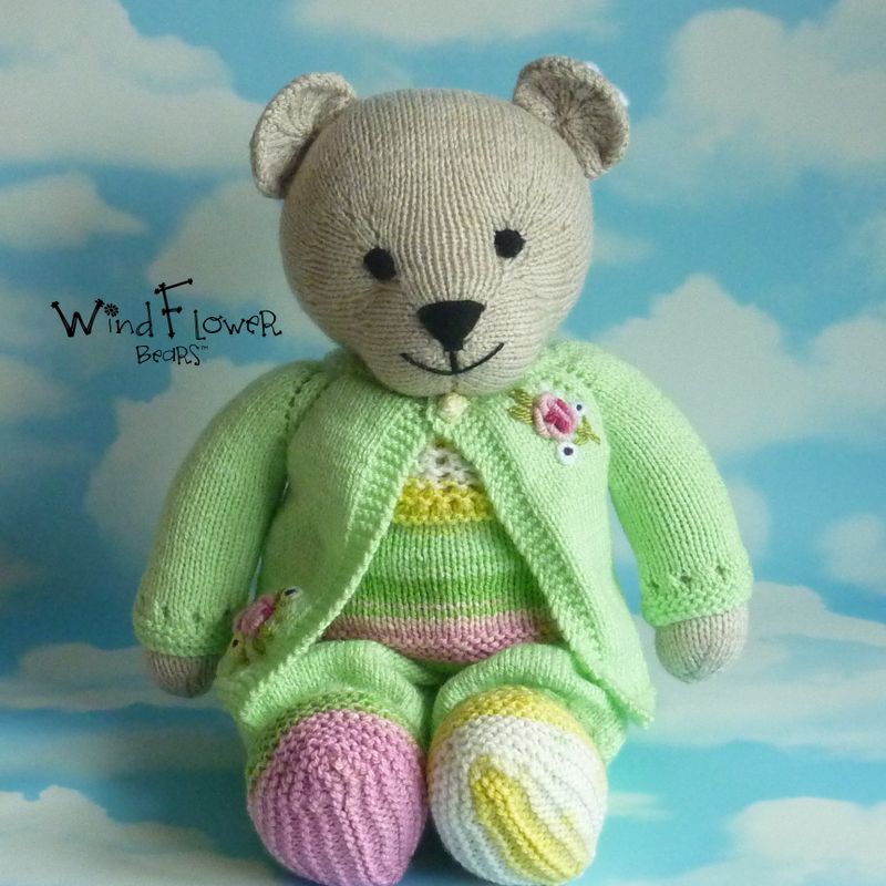Hand crafted, one of a kind teddy bear - Lettuce.