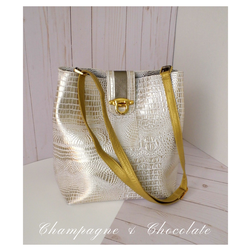 White Vegan Leather Tote Bag