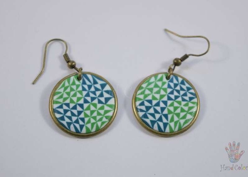 Portuguese Ceramic Tiles Round Earrings - BCDA-2-61