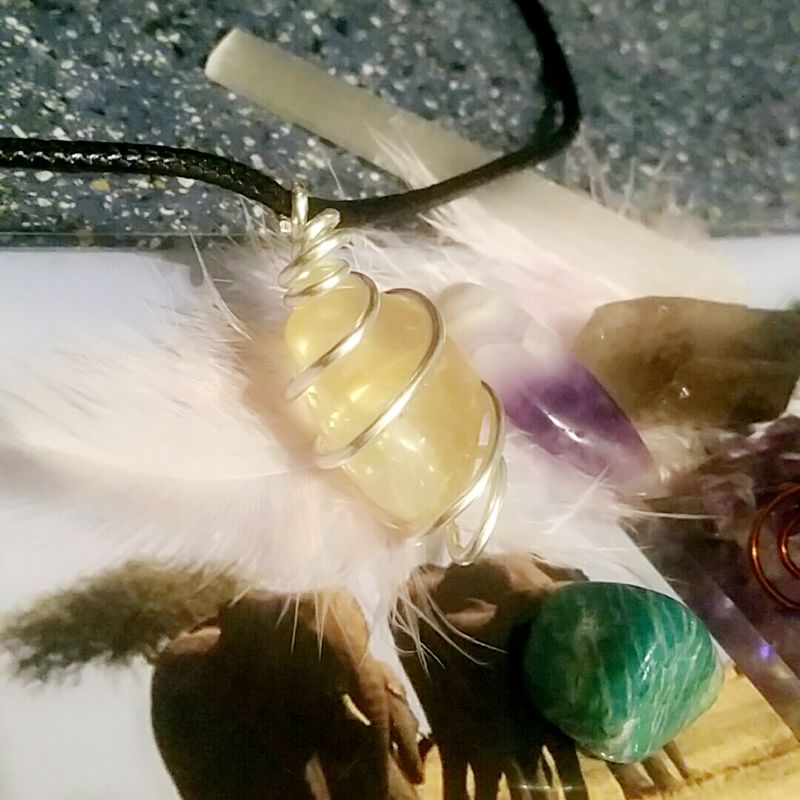 Citrine healing crystal necklace