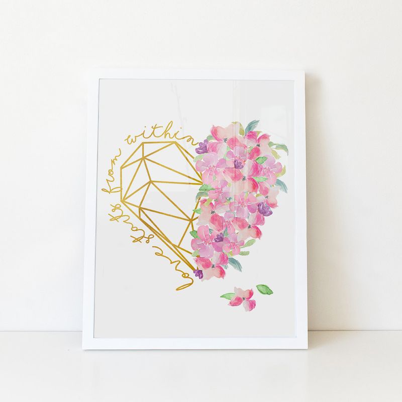 Floral heart, floral heart print