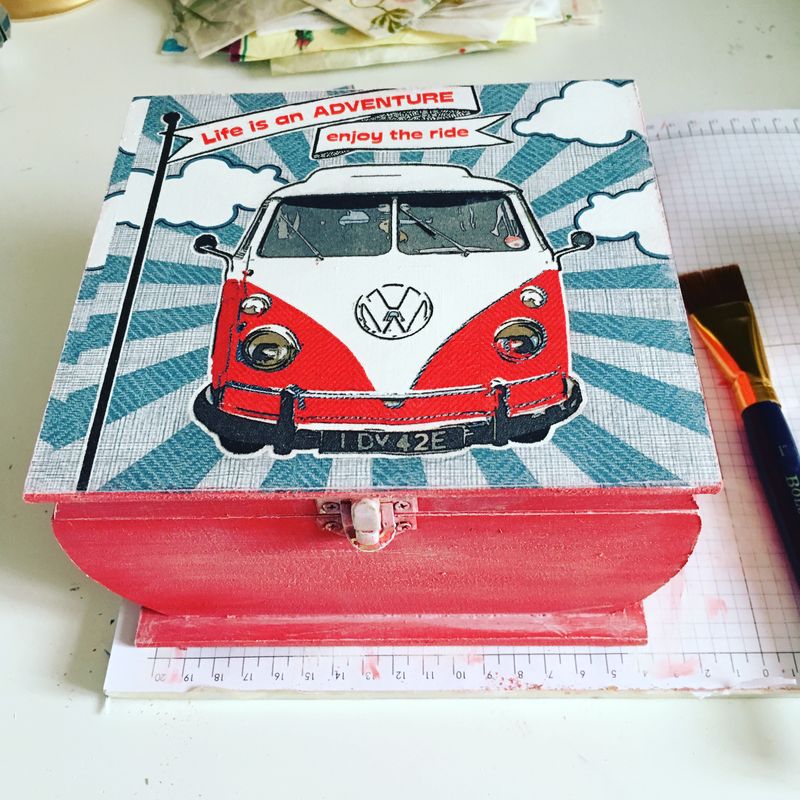 VW life is an adventure enjoy the ride! wooden box Volkswagen