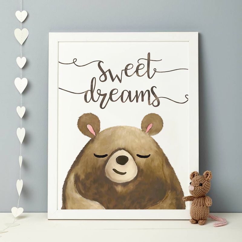 Bear wall art, bear nursery wall art