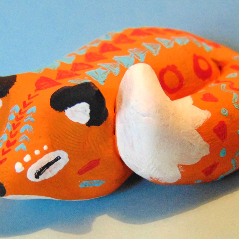 Tribal Fox Figure - Polymer Clay