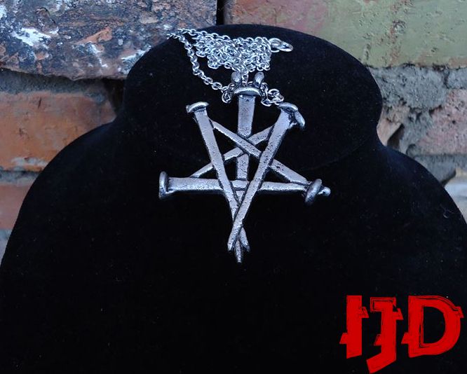 Nails Pentagram - Nails Necklace - Satanic Pentagram - Pentagram Necklace - Lucifer Pentagram - Nails Pentagram Pendant - Nails