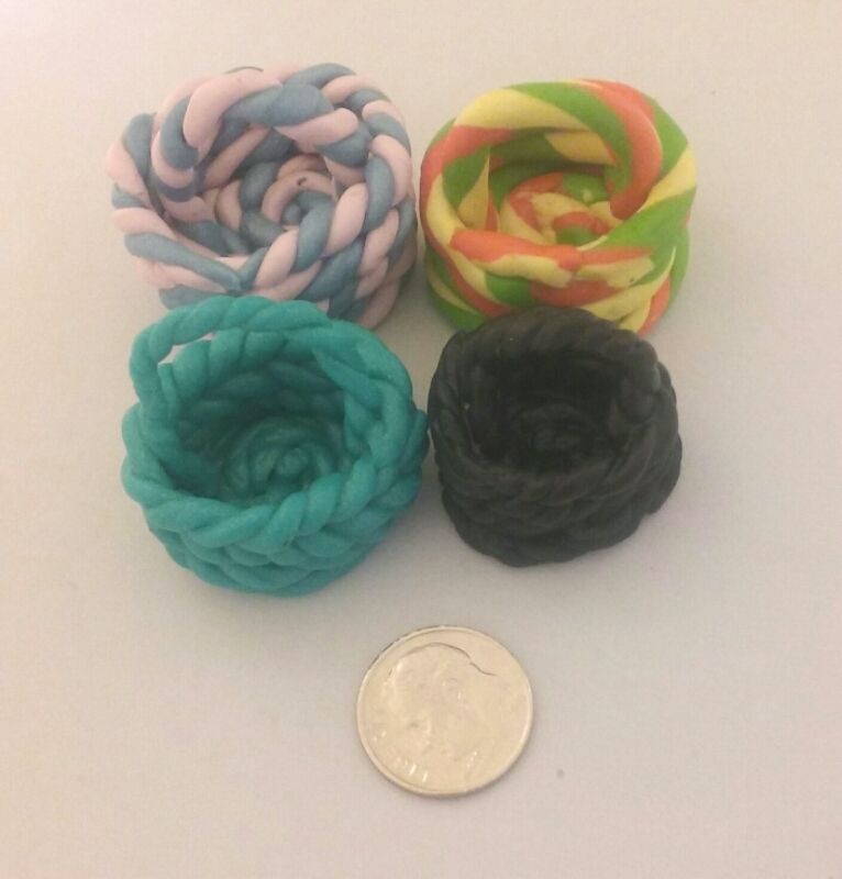 Easter egg polymer clay baskets