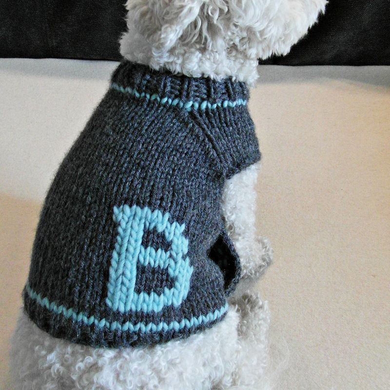 Personalized Dog Clothes - Monogrammed Dog Sweater - Handmade Dog Clothes - Pet Clothing - Small dog sweater - Puppy sweater - BubaDog