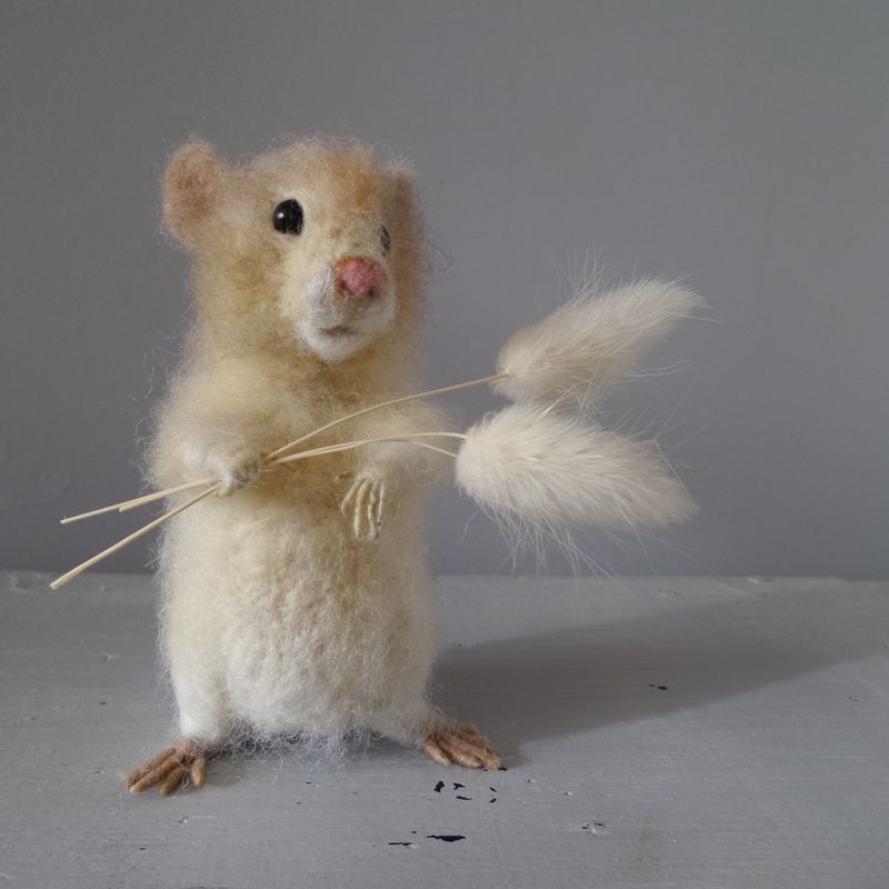 Felted hamster, portrait doll