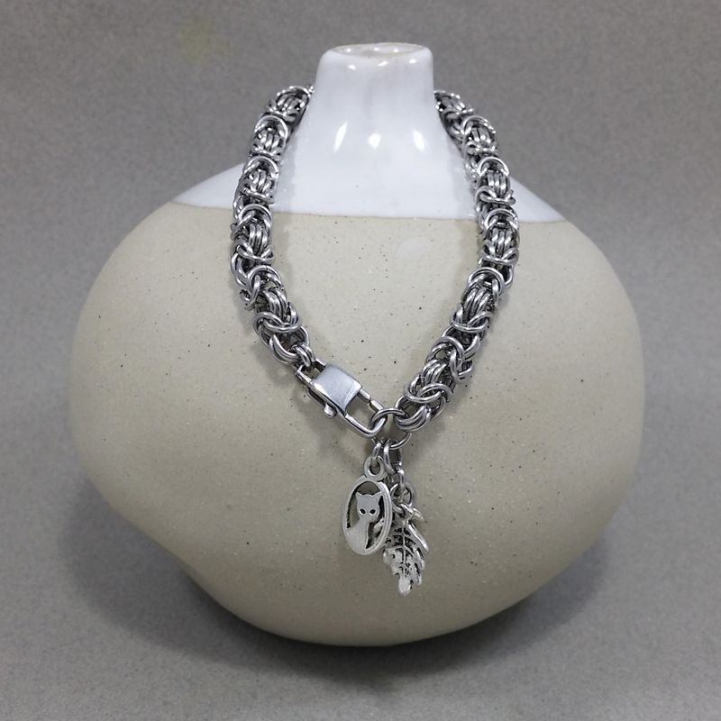 Stainless Steel Chain Mail Bizantine Bracelet