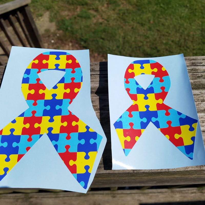 Autism Awareness ribbon decal