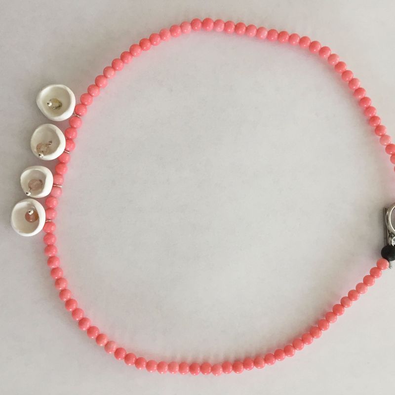 minimalist Coral stones beads, hand sculpted clay n.004