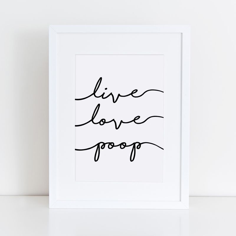 Funny bathroom wall art, poop sign.